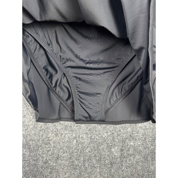 Denim & Co. Beach Regular Sweetheart Twist Front Swim Dress 14 Black Beach Pool - Picture 6 of 16